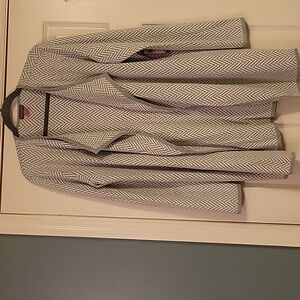 Vince Camuto Gray/White Cardigan Sweater Size Medium NWT